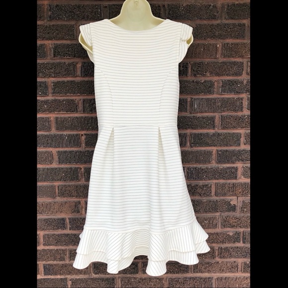 Anthropologies Maeve Cream Pinstriped Dress - Picture 4 of 8